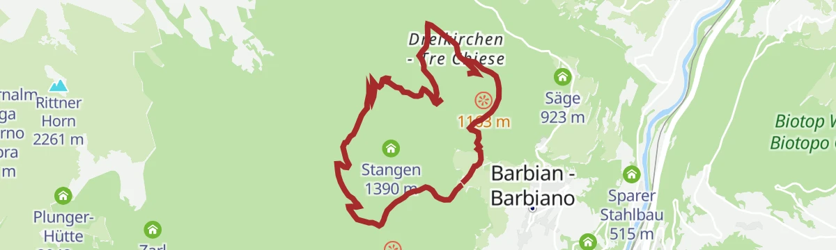 Route map: Round of the Kaserklopf in Barbiano/Barbian